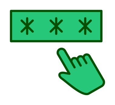 Parola web simgesi, vektör çizim