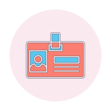 kimlik kartı simgesi, vektör illüstrasyonu basit tasarım