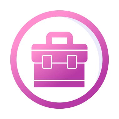 Evrak çantası vektör düz simgesi. İş durumu simgesi, bavul emojisi, vektör illüstrasyonu