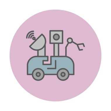 Ay Gezgini simgesi, vektör illüstrasyonu