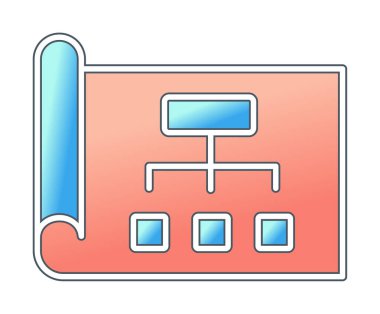 Haftalık İş Planlayıcı Web simgesi, vektör illüstrasyonu 