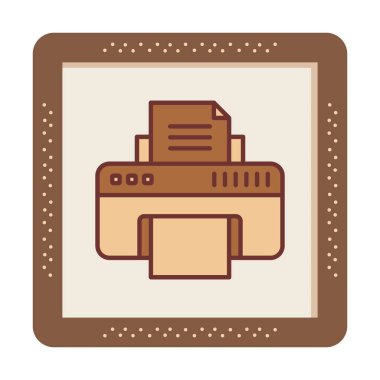 yazıcı simgesi web basit illüstrasyon