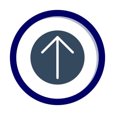 Yukarı ok simgesi, vektör illüstrasyonu, arayüz için düz tasarım 