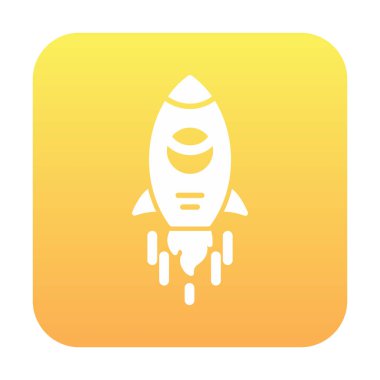 Basit uzay gemisi simgesi, vektör illüstrasyonu