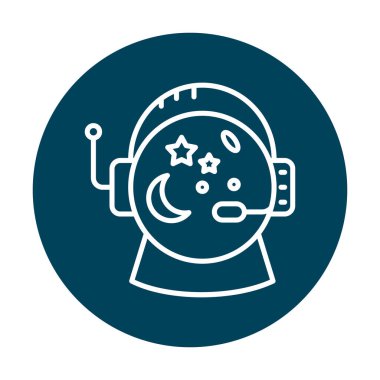 Beyaz arkaplanda Astronot Miğferi vektör çizimi