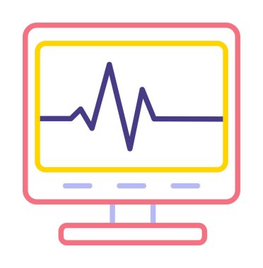 Ecg Okuma simgesi, vektör illüstrasyonu  
