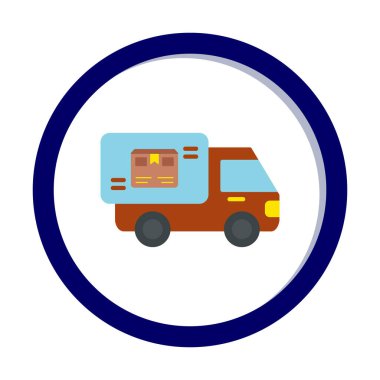 Vektör Tasarımı Teslimat Kamyonu Simgesi Biçimi