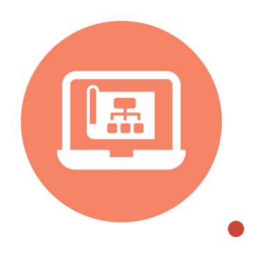 Dizüstü bilgisayar ekranındaki proje web simgesi, vektör illüstrasyonu