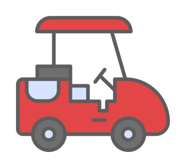 Golf Caddy simgesi, vektör illüstrasyonu