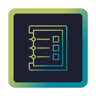 Basit not defteri simgesi, vektör illüstrasyonu