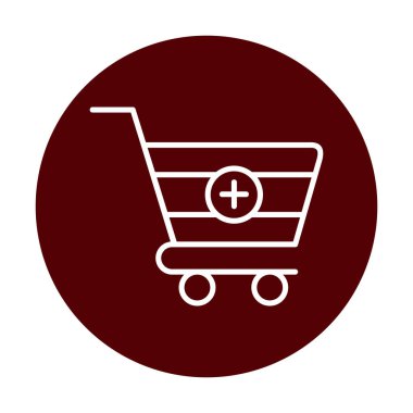Cart alışveriş simgesine basit Ekle, vektör illüstrasyonu