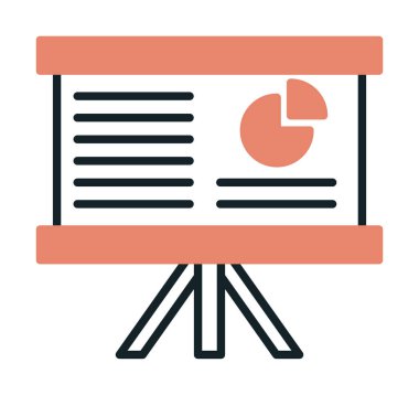 Beyaz arkaplan üzerinde sunum vektörü illüstrasyonunu çalıştır