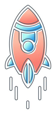 Roket simgesi basit tasarım. vektör illüstrasyonu