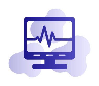 Ecg Okuma simgesi, vektör illüstrasyonu  
