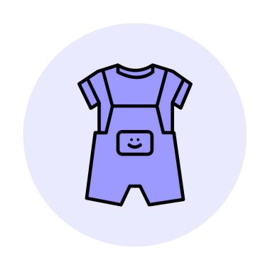 bebek bezi ikonu vektörü beyaz arkaplanda izole edildi Web ve mobil uygulama tasarımı için, Dungarees logo kavramı 
