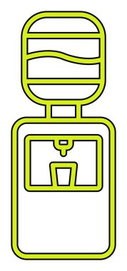 Basit Su Soğutucu simgesi, vektör illüstrasyonu