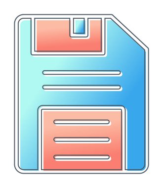 Basit Disket simgesi, vektör illüstrasyonu