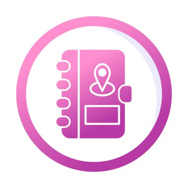 Soyut arkaplan vektöründe adres defteri simgesi izole edildi