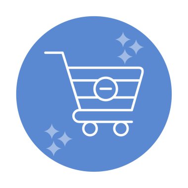 Cart simgesi vektör illüstrasyonunu sil