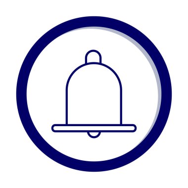 Basit Bildirim Zili simgesi, vektör illüstrasyonu