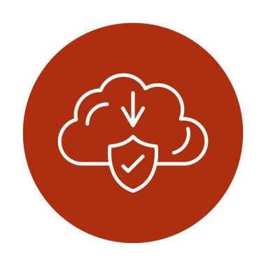 Basit Bulut İndirme simgesi, vektör illüstrasyonu