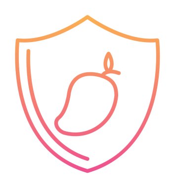 Shield 'in mango meyveli vektör çizimi   