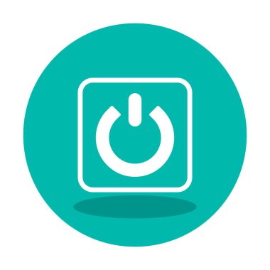 Güç düğmesi simgesi. İnce çizgi çizimi. vektör simgesi beyazda izole edildi