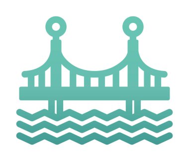 Köprü modern simgesinin vektör illüstrasyonu