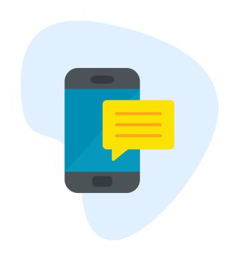 Basit sohbet simgesi, konuşma balonu, vektör illüstrasyonu