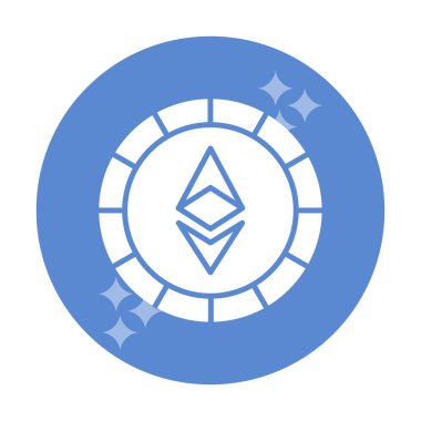 Ethereum Sikke ikonu vektör illüstrasyonu