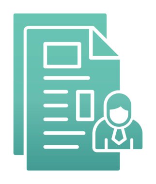 Beyaz arkaplanda istihdam ve iş özgeçmişi simgesi