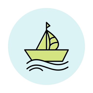 tekne ikonu vektör çizimi tasarımı 