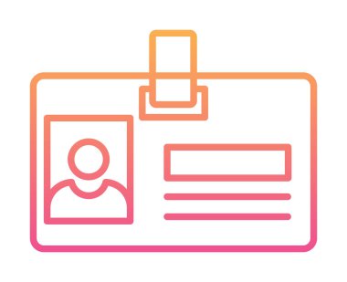 kimlik kartı simgesi, vektör illüstrasyonu basit tasarım