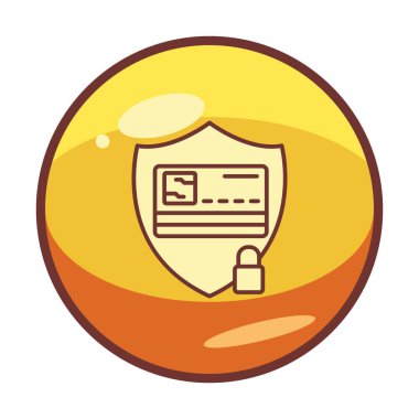 kart güvenliği simgesi, vektör illüstrasyonu