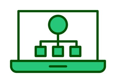 Basit Laptop Ekran simgesi, vektör illüstrasyonu