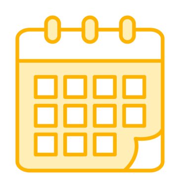 Takvim düzlüğü simgesi, vektör illüstrasyonu 