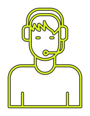 Grafik Müşteri Hizmetleri Ajanı Web simgesi illüstrasyonu