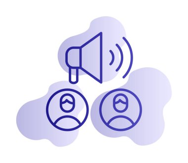 Kamu Tanıtım simgesi vektör illüstrasyonu