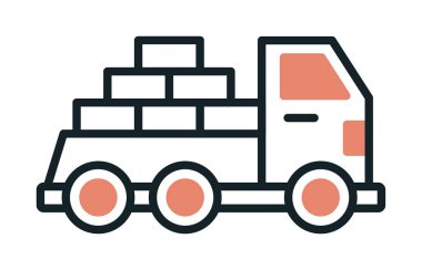 Vektör Tasarımı Teslimat Kamyonu Simgesi Biçimi