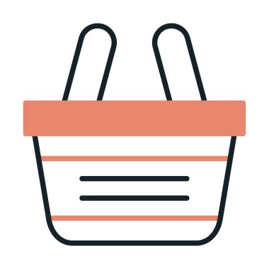 Alışveriş sepeti ikonu vektör illüstrasyonu          