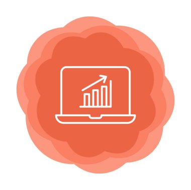 Dizüstü bilgisayarda basit büyüme grafiği, vektör illüstrasyonu