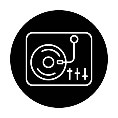 Basit vinil oynatıcı Turntable simgesi, vektör illüstrasyonu