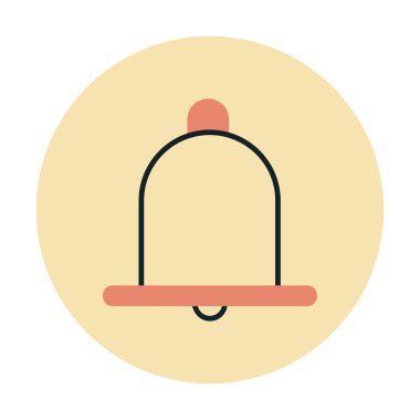 Basit Bildirim Zili simgesi, vektör illüstrasyonu