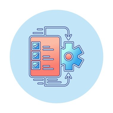 Çalışma akışı simgesi tasarımı, vektör illüstrasyonu                            