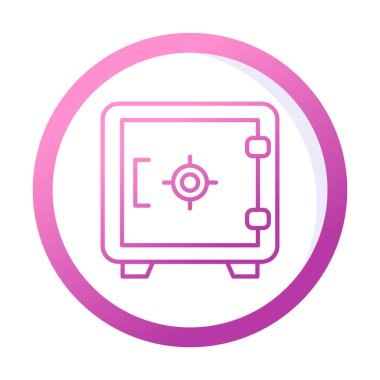 Güvenli simge, loker işareti, vektör illüstrasyonu