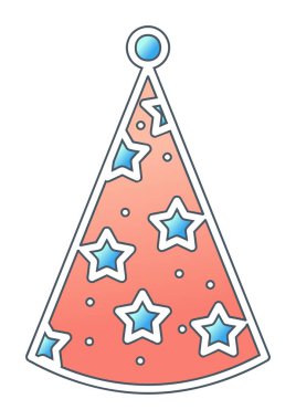 Basit Parti Şapkası simgesi, vektör illüstrasyonu