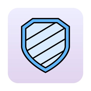 Güvenlik kalkanı simgesi, vektör illüstrasyonu