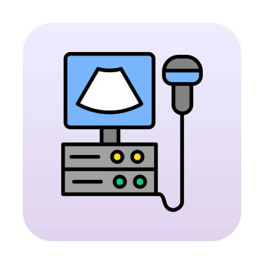 Ultrason Makinesi Web simgesi basit illüstrasyon