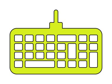 Kablolu klavye simgesinin basit web çizimi