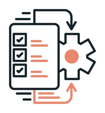 Çalışma akışı simgesi tasarımı, vektör illüstrasyonu                            
